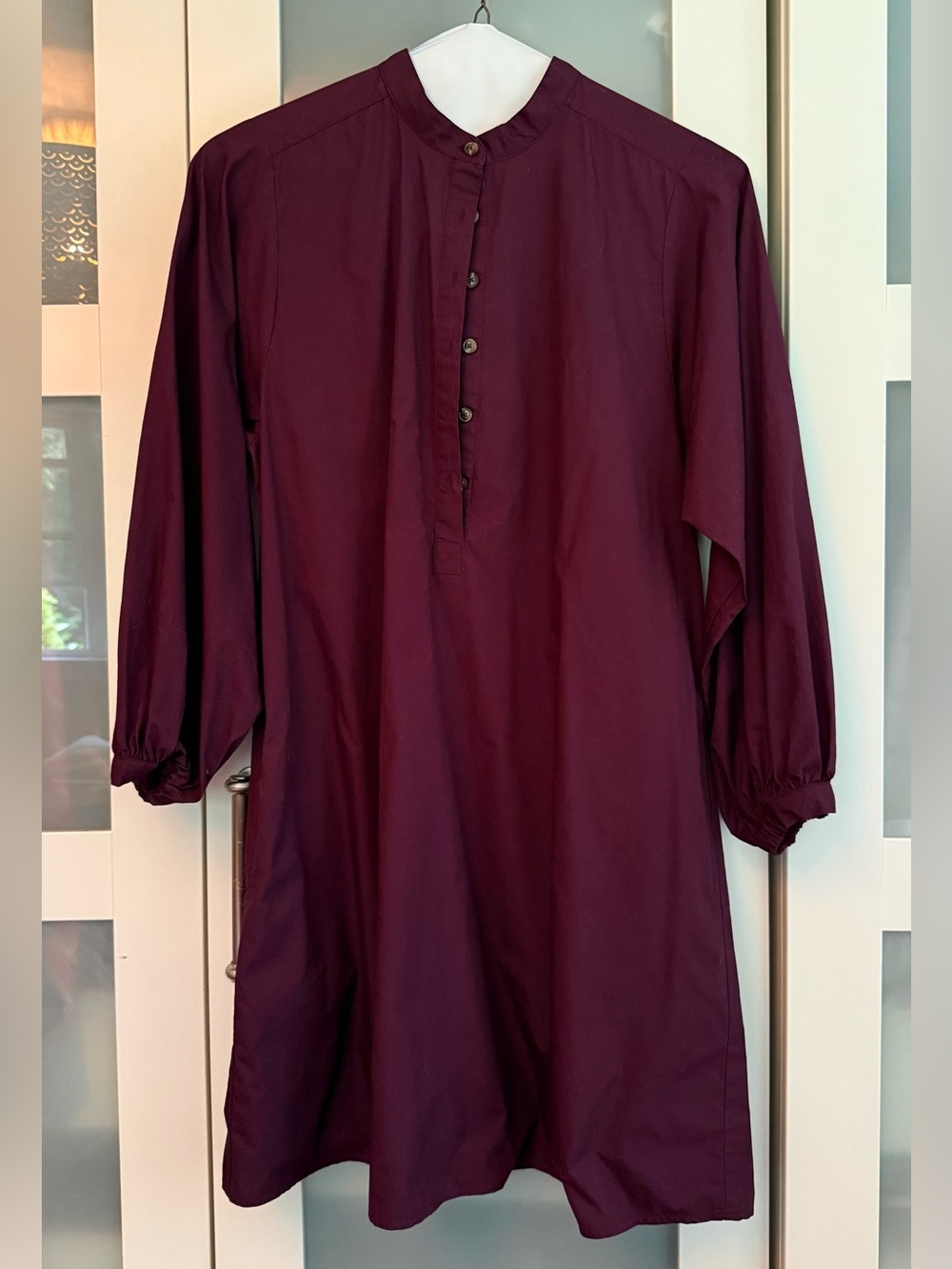 Ann Taylor Weekend Plum Button-Down Dress Small